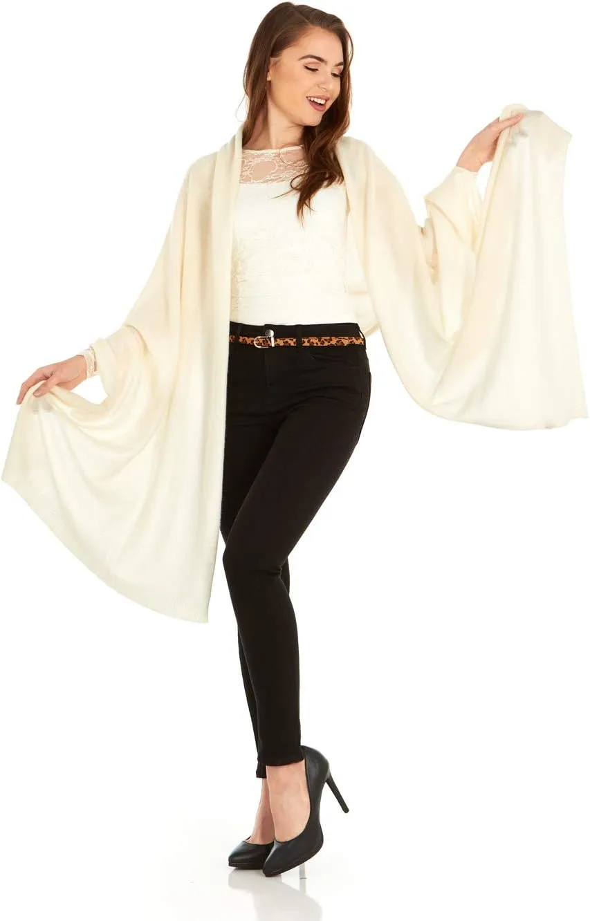 Velanio Cashmere 100% Cashmere Knitted Wrap Pashmina Shawl Extra Large Scarf Stole for Women Travel