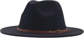 Womens Fedora Hat Wool Hat Classic Wide Belt Panama Hat with Buckle Floppy Baseball Caps Hats for Adults Elegant Women Hats