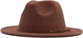 Womens Fedora Hat Wool Hat Classic Wide Belt Panama Hat with Buckle Floppy Baseball Caps Hats for Adults Elegant Women Hats