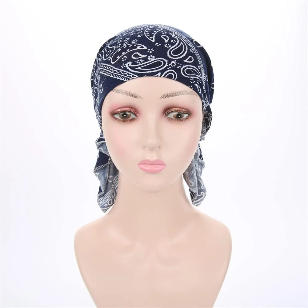 Women's Pre Tied Bandana Turban Head Scarf Chemo Beanie Headwraps Headwear Hair Hair Loss