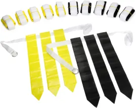 WYZworks 12 Player Adjustable Flag Football Youth/Adult Set, 3 Flags per Belt, Side Release Buckle, 36 Flags, 6 v 6 Set
